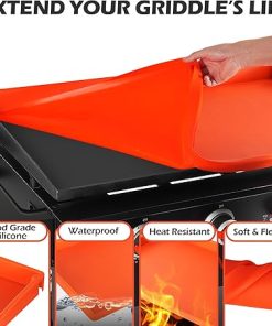 Upgraded Blackstone Griddle Cleaning Kit, with 36 Inch Silicone Griddle Mat, Oil Cup Liner, Heat-Resistant Silicone Spatula Mat with Hanger, Griddle Scraper, Cleaning Brick, Scouring Pads 2