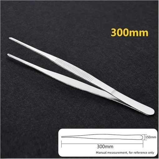 BBQ Barbecue Tongs Stainless Steel Multifunction Meat Food Clip Straight Tweezers Buffet Kitchen Gadgets Tools for Outdoor BBQ Use Accessories(30CM) - Image 2