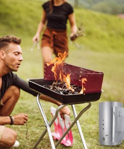 Vaguelly BBQ Grill Charcoal Starter Carbon Barrel Ignition Barrel Chimney Starter for Outdoor Barbecue Tool 2