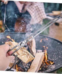 Mikinona Tong Long Handle Charcoal Scoop Grill Utensils for Fire Pit Outdoor Cooking 2