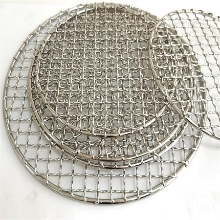 BBQ Grill Grate, BBQ Grill Mesh, Stainless Steel Round BBQ net Grill Mesh Roast Nets Bacon Grill Tool Iron Nets Barbecue Accessories Non-Stick BBQ Mat Grid (Silver 19cm) 2 BBQ Grill Grate, BBQ Grill Mesh, Stainless Steel Round BBQ net Grill Mesh Roast Nets Bacon Grill Tool Iron Nets Barbecue Accessories Non-Stick BBQ Mat Grid (Silver 19cm) - Image 2