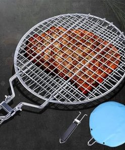 Stainless Steel Round BBQ Grill Mesh Home Roast Bacon Grill Tool Iron Barbecue Accessories Non-Stick BBQ