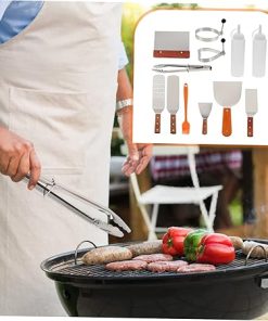 12pcs BBQ Grill Utensils Set Stainless Steel Outdoor Barbecue Tools Accessory Kit Portable BBQ Tools for Home Outdoor 2