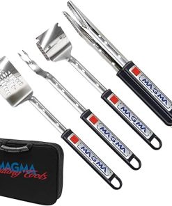 Magma Products, 5 Piece Telescoping Grill Tools Set, A10-132T, Silver