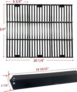 Direct store Parts Kit DG234 Heat Plates & Cast Iron Cooking Grid Replacement for Chargriller 3001 3030 4000 5050 5072,5252, 5650 Grill Models; fits for King Griller 3008,5252 Gas Grill 2