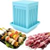 49-Hole Skewer Maker, Vegetables Barbecue Accessories Kebab Maker, Barbecue BBQ Skewer Making Tool for Kitchen, Barbecue Stringer Box Machine