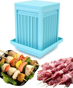 49-Hole Skewer Maker, Vegetables Barbecue Accessories Kebab Maker, Barbecue BBQ Skewer Making Tool for Kitchen, Barbecue Stringer Box Machine