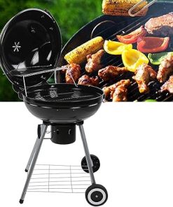 BBQ Grill Outdoor Outdoor Barbecue Grill Portable Barbecue Grill Stove Smoker BBQ Accessory for Outdoor Courtyard Picnic Camping, 35.4×22.0in 2