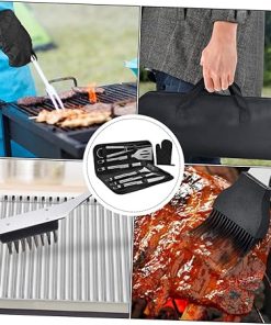 7pcs Stainless Steel Barbecue Tool Outdoor Cooking Portable Grill Kit Food Clip for Camping and BBQ Lovers 2