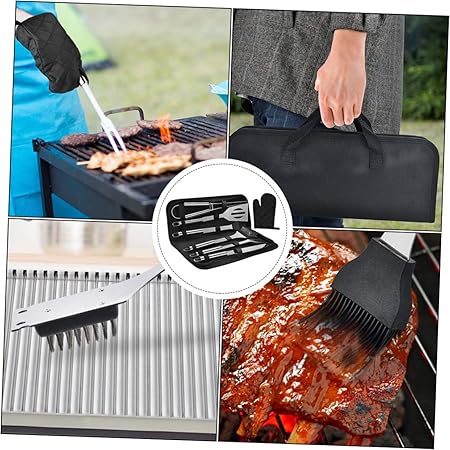 7pcs Stainless Steel Barbecue Tool Outdoor Cooking Portable Grill Kit Food Clip for Camping and BBQ Lovers 2 7pcs Stainless Steel Barbecue Tool Outdoor Cooking Portable Grill Kit Food Clip for Camping and BBQ Lovers - Image 2