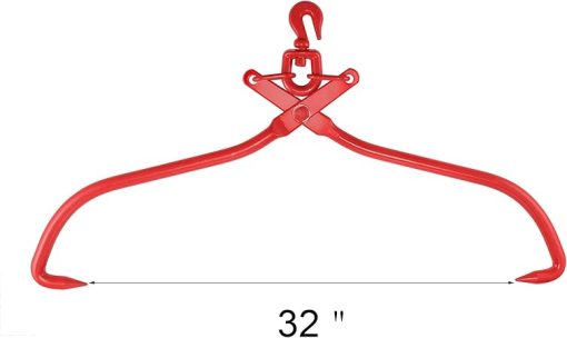 Skidding Tongs – 32-inch Log Grabber with Ring for Connecting with Chain – Logging Tools for Forestry, Timber, and Firewood by Earth Worth (Red) - Image 2