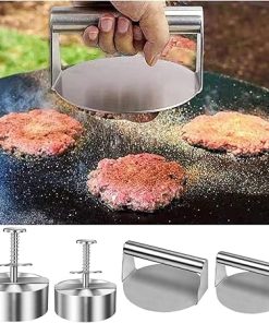 Round Smasher Non-Stick 304 Stainless Steel Press Kitchen Accessories Grill Maker Mould (Color : 8.9cm) 2