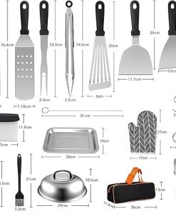 132PCS Teppanyaki Griddle Accessories Kit for Outdoor BBQ and Camping Compatible with Blackstone and Camp Chef Griddles 2
