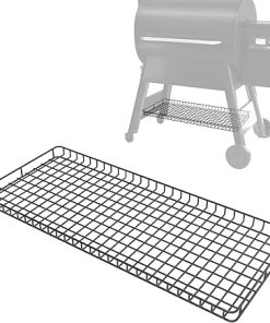 Pellet Grill Storage Shelf for Traeger Pro Series 780 Grill Accessories, Black Powder Coated Steel Pellet Grill Bottom Shelf for Traeger Ironwood 885 and Other Wood Pellet Grill Storage Container