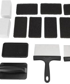 Griddle Cleaning Kit, Oil Besmirch Removal Flat Top Grill Accessories Cleaner Tool, Multifunctional Grill Cleaning Kit with Anti Hot Handle (15Pcs)