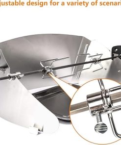 Utheer 304 Stainless Steel Grill Rotating Skewer Rotisserie, Rotisserie Kit for Weber Q 200, Q2000, Q2200 and Q2400 Gas Grill, with Drip Pan 2