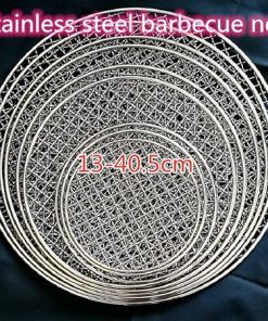 1pc Barbecue Net Stainless Steel Round Metal Filter BBQ Grate Grid Camping Picnic Kitchen Accessories Food Rack BBQ Net 13-40.5cm (Size : 38cm)