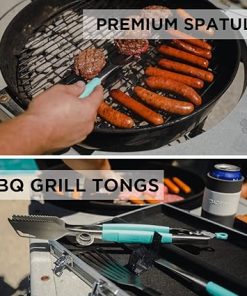 Toadfish BBQ Grill Accessories Set, 3-Piece Stainless Steel Grilling Tools with Aluminum Case, Grill Tongs, Grill Fork & Grill Spatula 2