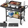 Portable Outdoor Grill Table, Folding Grill Cart Solid and Sturdy, Blackstone Griddle Stand Large Space, Blackstone Table with Paper Towel Holder, Grill Stand for Blackstones Griddle, Ninja Grills etc 3