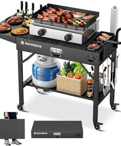 Outdoor Grill Table, Blackstone Griddle Stand, 440lbs Folding Grill Cart, Pizza Oven Table Stand for Onni,Food Prep Table with Wheels for Outdoor BBQ Camp Ninja Woodfire Grill Stand, 31" W x 17" D