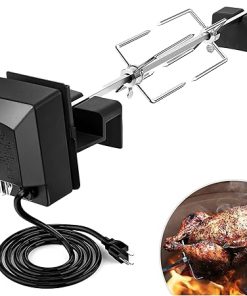 Rotisserie Accessory Attachment for Kamado Joe Rotisserie, Rotisserie Kit for Classic Joe Grills and Large Big Green Egg with Stainless Steel Spit, and Other 18-inch Round Charcoal Grills