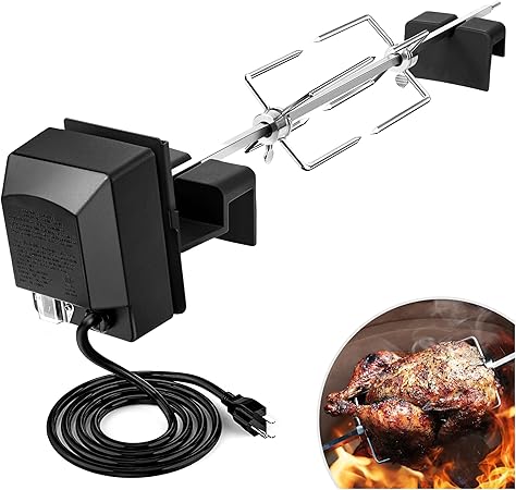 Rotisserie Accessory Attachment for Kamado Joe Rotisserie, Rotisserie Kit for Classic Joe Grills and Large Big Green Egg with Stainless Steel Spit, and Other 18-inch Round Charcoal Grills Rotisserie Accessory Attachment for Kamado Joe Rotisserie, Rotisserie Kit for Classic Joe Grills and Large Big Green Egg with Stainless Steel Spit, and Other 18-inch Round Charcoal Grills