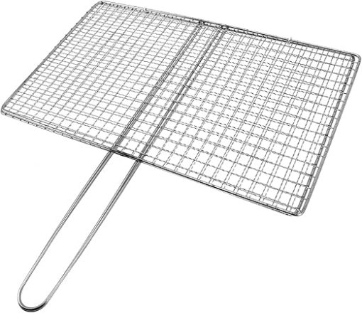 Vaguelly Fish Grill Rack Stainless Steel Grill Baskets Versatile Bbq Tool for Chicken Sausage Steak and Shrimp