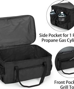 SAMDEW Barbecue Grill Bag and 20 lb Propane Tank Bag, Black, Bag Only 2