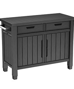 Keter Unity XL Barbecue Unity, Ideal as a Support for the Preparation of Barbecue, 134 x 51.7 x 90 H cm, Graphite