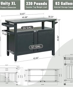 Organize Outdoor Space with Grill Cart, Spacious Shelves and Wheels for Mobility, Grey 2
