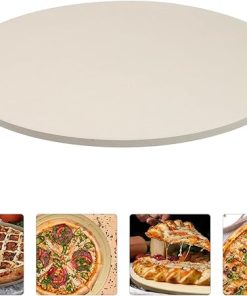 DOITOOL 1pc Pizza Stone Fry Pan oven pizza pie baking tray pizza for barbecue pizza for grill pizza grilling griddle pan bread baking pan Baking Tool cordierite particles ceramics white 2