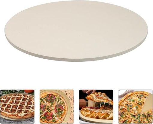 DOITOOL 1pc Pizza Stone Fry Pan oven pizza pie baking tray pizza for barbecue pizza for grill pizza grilling griddle pan bread baking pan Baking Tool cordierite particles ceramics white - Image 2
