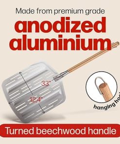 Hans Grill Pizza Stone PRO XL Baking Stone For Pizzas use in Oven, Grill or BBQ FREE Long Handled Anodised Aluminium Pizza Peel | Rectangular Stone 15 x 12″ Inches | For Pies, Pastry, Bread, Calzone 2