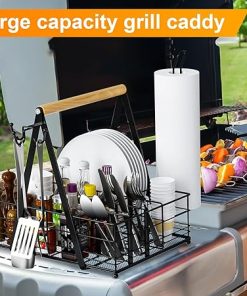 Grill Caddy with Paper Towel Holder & Griddle Caddy for Blackstone Griddles 17″-36″, Blackstone Griddle Accessories, Outdoor Kitchen Barbecue Accessories 2