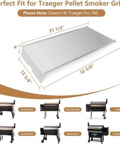 Drip Tray Replacement for Traeger 34 Series,Eastwood 34, Newer Tex, Tex Elite Pellet Smoker Grills, 32.5″ Stainless Steel Drip Pan for Traeger BCA006 BBQ075 BBQ100 BBQ125, Traeger Pro 34 Accessories 2