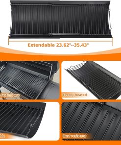 Hisencn 23″- 35″ Adjustable Ash Pan/Drip Pan for Chargriller 5050 5072 5650 2121 2123 2222 2823 2828 3070 200157 Charcoal Grills, River Charcoal Grill, Charbroil 17302056, with 2 Pack Hangers 2