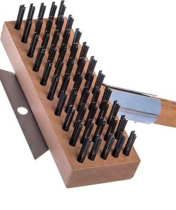 Carlisle FoodService Products Wood Oven Grill Brush & Scraper with Handle, 30 Inches, Natural 2
