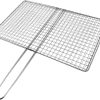 YARNOW Stainless Steel Fish Grill Basket with Handle for Outdoor BBQ Portable Rack for Grilling Meat Vegetables and Fish Camping and Picnics