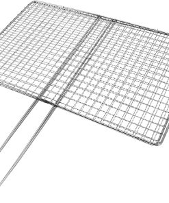 YARNOW Stainless Steel Fish Grill Basket with Handle for Outdoor BBQ Portable Rack for Grilling Meat Vegetables and Fish Camping and Picnics