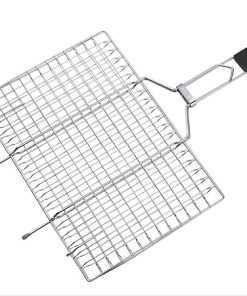 Barbecue Grilling Basket,Grilled Fish Clip Stainless Steel Barbecue Clip Net Splint Tool Beat