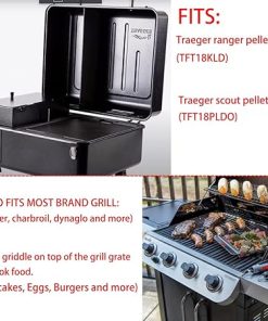 BAC460 Griddle Replacement Parts for Traeger Grill Accessories Traeger Ranger TFT18KLD Scout Pellet TFT18PLDO Portable Griddle Reversible Parts Black Top Grate Cast Iron Pan 1 Pack 2
