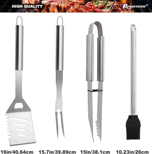 ROMANTICIST 23pc Must-Have BBQ Grill Accessories Set Bundle with Professional 8PC Griddle Accessories Kit - Heavy Duty Stainless Steel Grill Spatula Set for Grill Griddle Hibachi Flat Top - Image 2