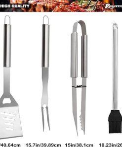 ROMANTICIST 23pc Must-Have BBQ Grill Accessories Set Bundle with 30PCS Flat Top Grill Tools Set for Outdoor Grilling, Teppanyaki – Heavy Duty Griddle Spatula Scraper Burger Press – Ideal Grill Set 2