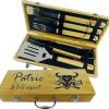 Complete 4-Piece Grill Set | Spatula, Tongs, Skewer, and Brush | Grill Accessories | Argentine Grill | Barbecue (with Stand) 3
