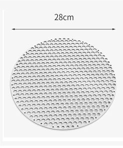 Stainless Steel Round Grill Net BBQ Mat Carbon Furnace Steam Nets Barbecue Rack Portable Folding Barbecue Grill (Size : 28CM) 2