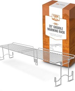 Yukon Glory Griddle Tools Bundle – Includes Griddle Warming Rack for Blackstone Griddle 36” and Cast Iron Scrubber & Grill Brush Set – For Clean and Organized Grilling Workspace 2