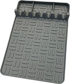 Premium Silicone Mat for Blackstone | Griddle Spatula Holder | Outdoor tools silicone griddle mat | Flat Top Grill Accessories | Blackstone Accessories for griddle | Traeger Pit Boss Weber (Grey)