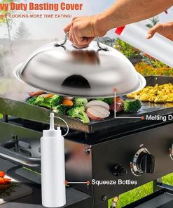 42pcs Griddle Accessories Kit for Blackstone, Flat Top Teppanyaki Spatula Set with Enlarged Spatulas, Melting Dome and Burger Press, Professional Hibachi Tools Gifts for Outdoor BBQ 2