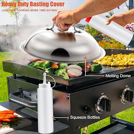 42pcs Griddle Accessories Kit for Blackstone, Flat Top Teppanyaki Spatula Set with Enlarged Spatulas, Melting Dome and Burger Press, Professional Hibachi Tools Gifts for Outdoor BBQ 2 42pcs Griddle Accessories Kit for Blackstone, Flat Top Teppanyaki Spatula Set with Enlarged Spatulas, Melting Dome and Burger Press, Professional Hibachi Tools Gifts for Outdoor BBQ - Image 2