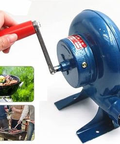 Outdoor Cooking BBQ Fan Air Blower,Hand Crank Centrifugal Blacksmith Forge Lighter,Iron Gear Manual Grill Fire Starter Tool Flame Exciter,for Camping Barbecue Picnic Fire Bellows Accessories